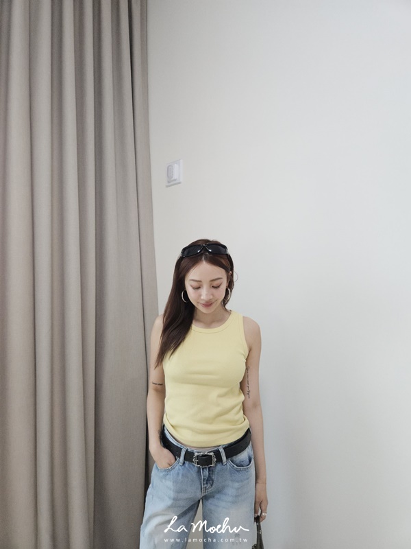 圓領滾邊棉質背心